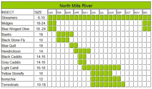 Guadalupe River Hatch Chart