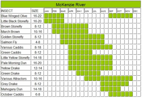 Deschutes River Hatch Chart