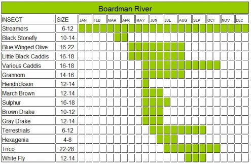 Pere Marquette River Hatch Chart